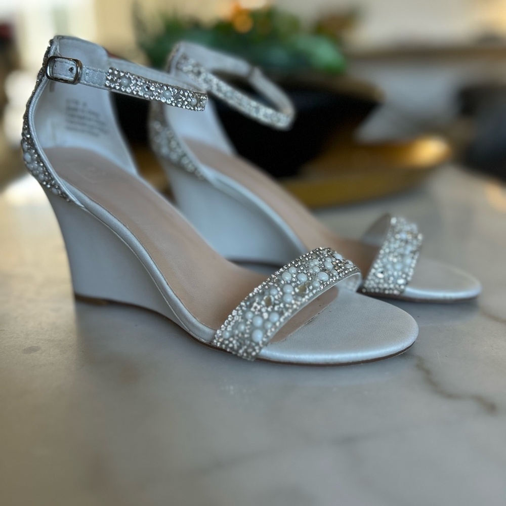 DB STUDIO
Crystal and Jewel Embellished Wedge Sandals ETTA